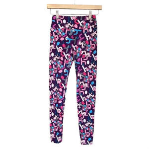LulaRoe Women's Birthday Celebration Unicorn & Balloons Purple Leggings One Size